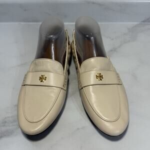 Tory Burch BALLET LOAFER Women’s US 9.5M New Cream Napa Leather Slip On Flat